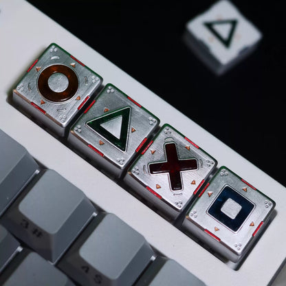PlayStation style directional key set. Resin material, transparent resin in the middle, creative and personalized keycaps.