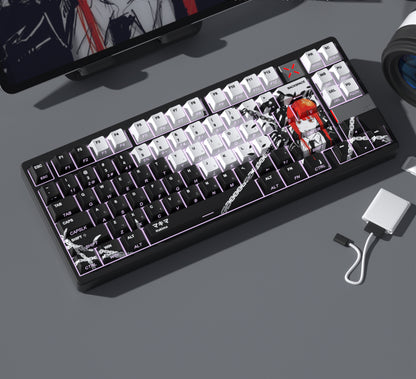 Chainsaw Man Theme Makima Side Engraved Transparent Keycaps OEM Height PBT Thermal Sublimation Anime Game Theme Customized Keycaps