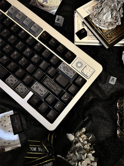 Mysterious subject themed keycap set, PBT original factory five sided heat sublimation customized keyboard personalized keycap set
