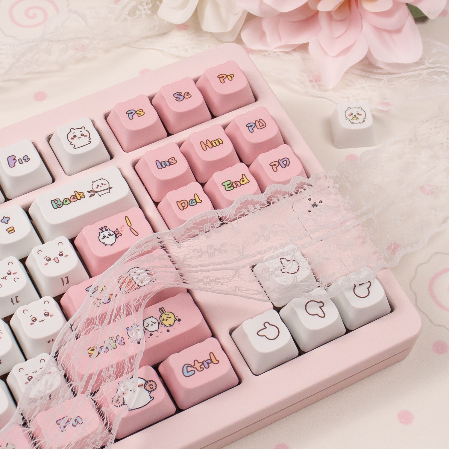 Chiikawa theme, PBT material MOA height Sublimation creative personalized keycap set