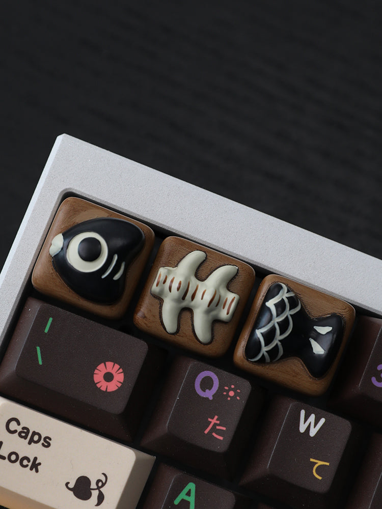 Small belly fish bone personalized keycap resin mechanical keycap cute style cartoon creative keycap