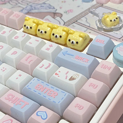 Bear Cake Roll Keycaps Original Personalized Keycaps Original Personalized Keycaps, Mechanical Keyboard Decorative Keycaps, Resin Artisankeycaps