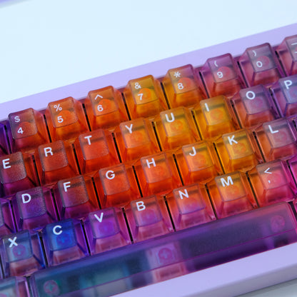 Gradient transparent PC material fog transparent keyboard keycaps customized ai3D technology factory height