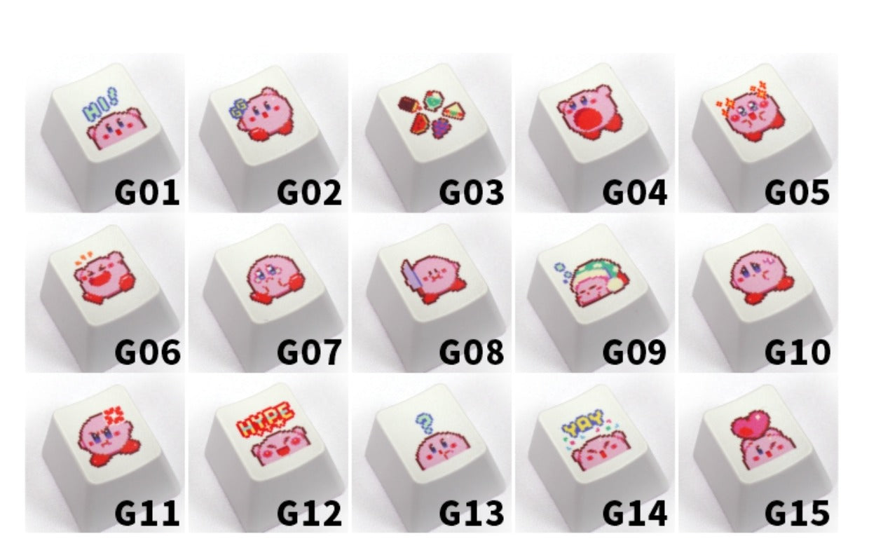 Star Kirby, Heat Sublimation Personalized Pattern 1U, PTB Material Personalized Decorative Keycap Set