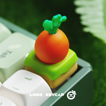 Mm carrot, multi-color resin personalized keycaps, cute and cultural creative keycaps with snap action