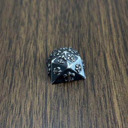 Chrome Hearts sterling silver oxide black style, full keyboard key positions, 925 sterling silver custom fashionable cultural keycaps, fashionable personalized art decoration keycaps
