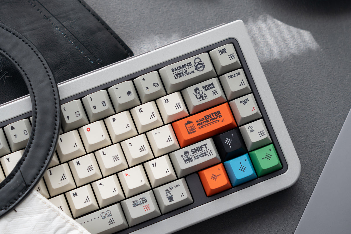 Early work and late return theme mechanical keyboard keycap complete set PBT heat sublimation original factory highly personalized keycap set