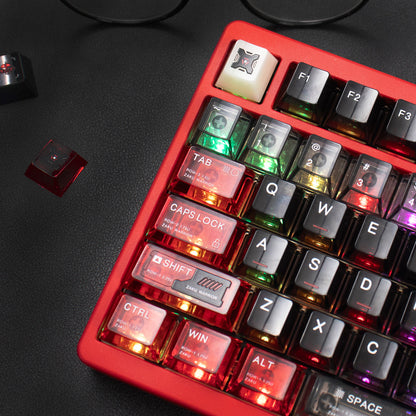 GUNDAM, ZAKU Warrior theme, original high PC transparent mechanical keyboard keycap UV printing creative personalized keycap set