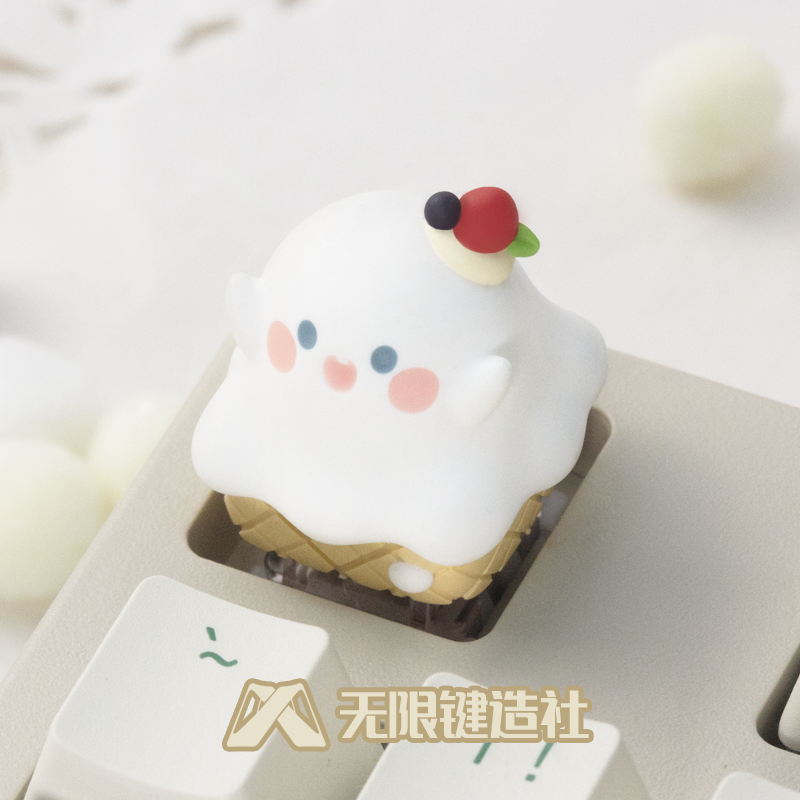 Ghost Egg Tube Cute Keycaps Original Personalized Custom Resin Mechanical Keyboard Keycaps