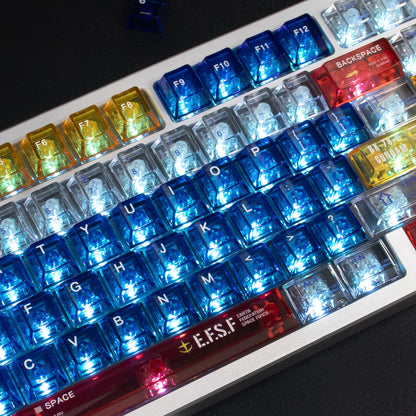 GUNDAM theme, original factory high PC transparent mechanical keyboard keycap UV printing creative personalized keycap set