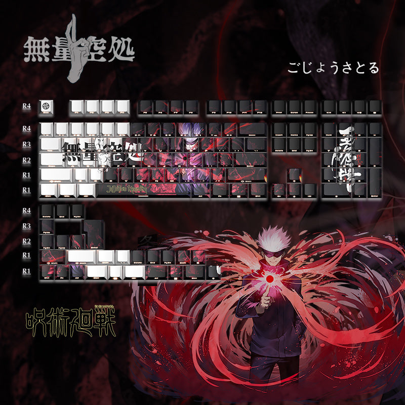 Jujutsu Kaisen Theme, PBT Material Five sided Heat Sublimation, Anime Game Series Personalized Set Decorative Keycaps