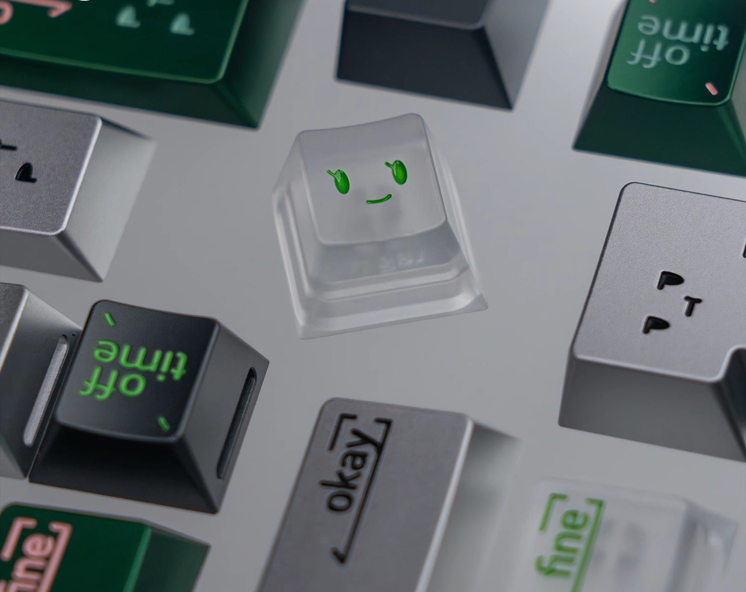 Simple smiley face expression personalized PC metal keycap smiley face customization mechanical keyboard customization keycap