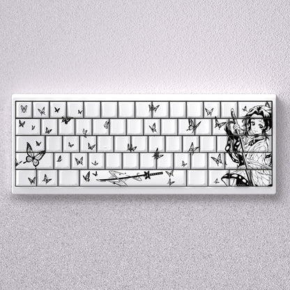 Demon Slayer: Kimetsu no Yaiba theme, Kochou Shinobu anime game creative personalized keycap set PBT material factory height Sublimation printing