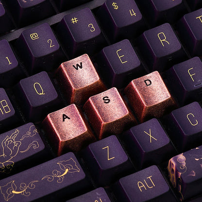 Wasd key position pure copper personalized engraved keycaps mechanical keyboard OEM height metal material decorative keycaps
