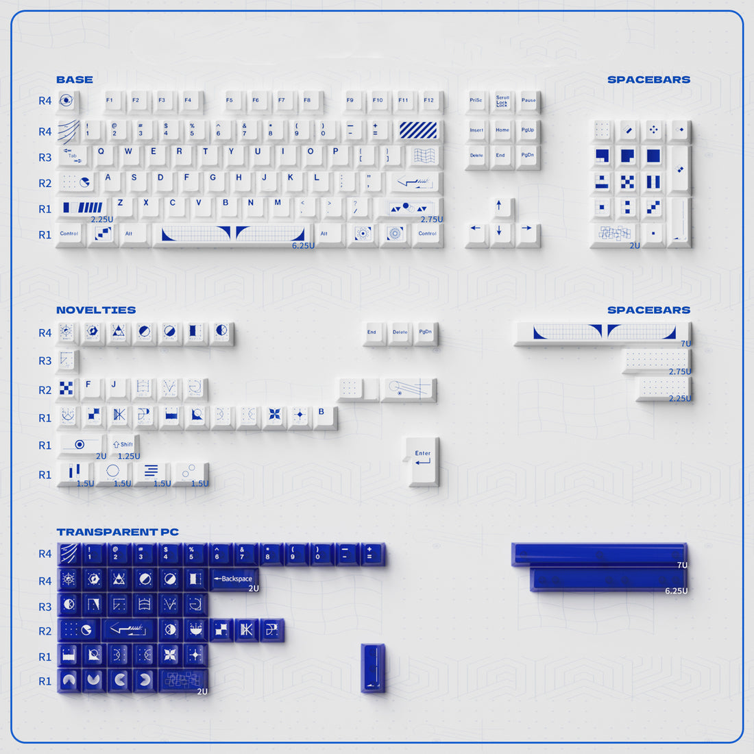 Original Design &quot;Geometry&quot; Theme Mechanical Keyboard Keycap Complete Set PBT Thermal Sublimation Original Factory Highly Personalized Keycap Set