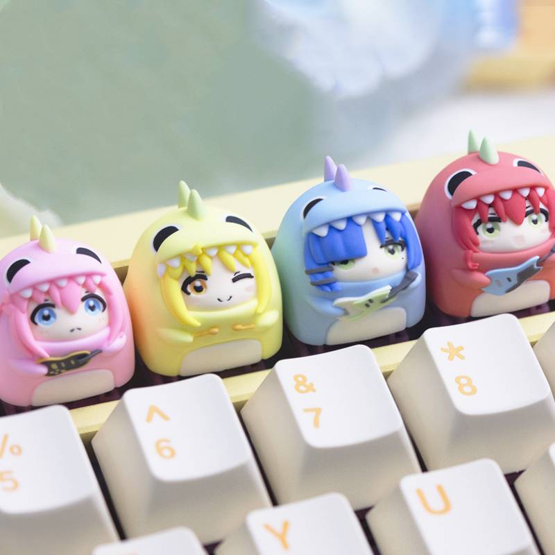BOCCHI THE ROCK! Colorful resin personalized keycaps for musical instrument characters, resin cultural and creative keycaps for anime and gaming peripherals
