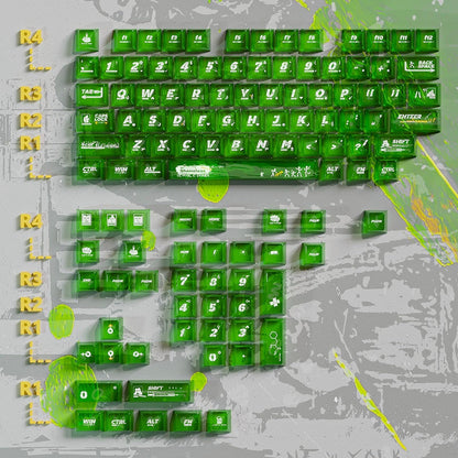 Shameless，Theme PC Transparent Material Set+2U Metal Backspace Key+1U Metal R4 Highly Personalized Keycap