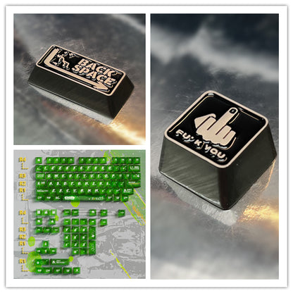 Shameless，Theme PC Transparent Material Set+2U Metal Backspace Key+1U Metal R4 Highly Personalized Keycap