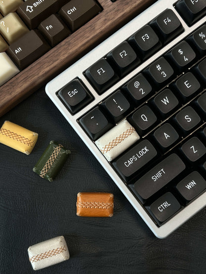 Genuine leather small square keycap 1.5U personalized keycap single piece handmade retro keycap color keycap mechanical keycap