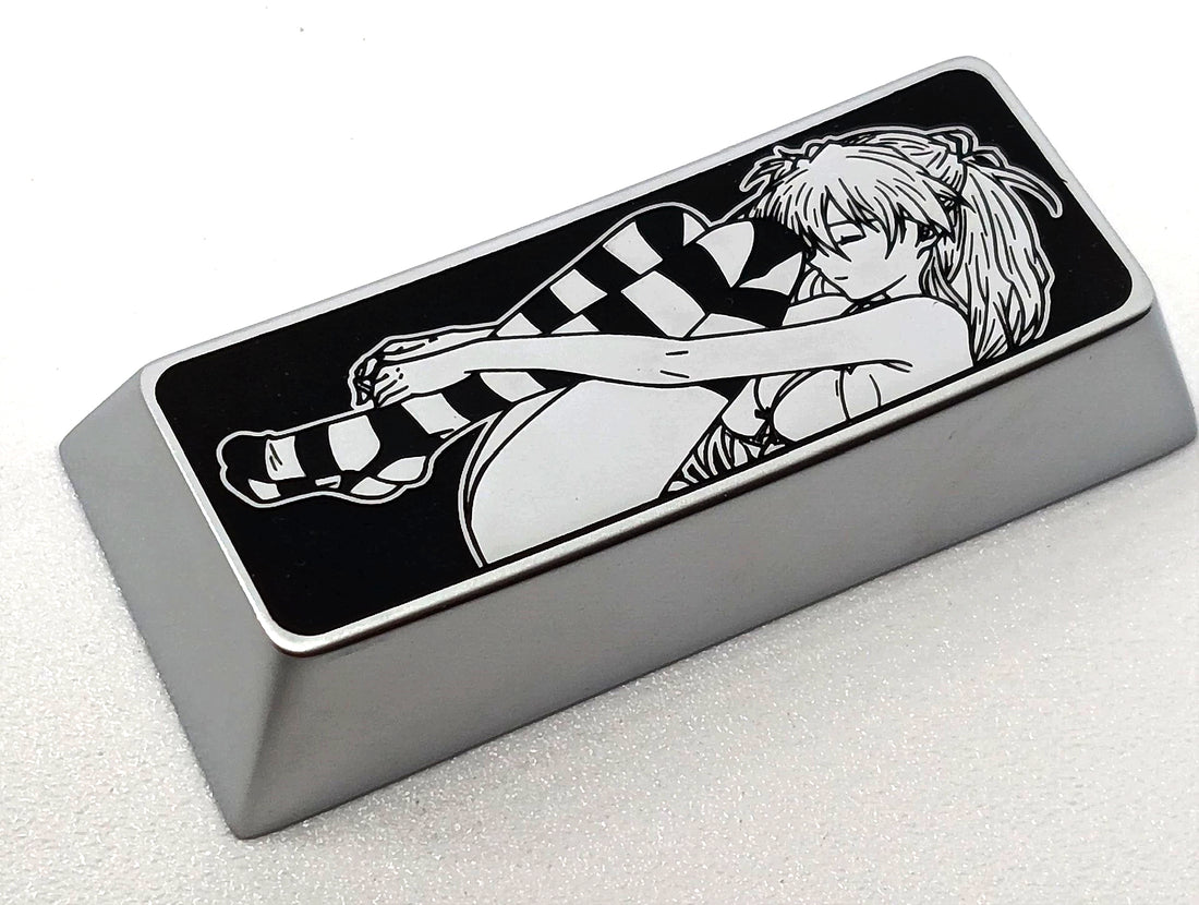 EVA, Asuka, 2.25U zinc alloy (customizable titanium alloy) personalized keycaps, anime and game creative decorative keycaps.