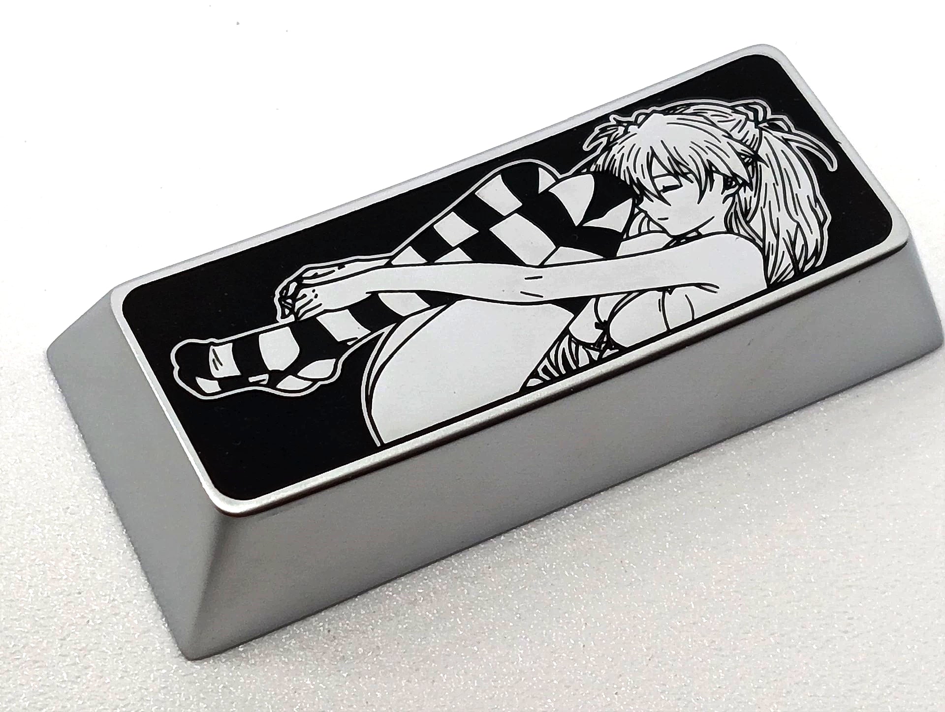 EVA, Asuka, 2.25U zinc alloy (customizable titanium alloy) personalized keycaps, anime and game creative decorative keycaps.