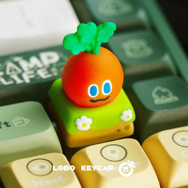 Mm carrot, multi-color resin personalized keycaps, cute and cultural creative keycaps with snap action