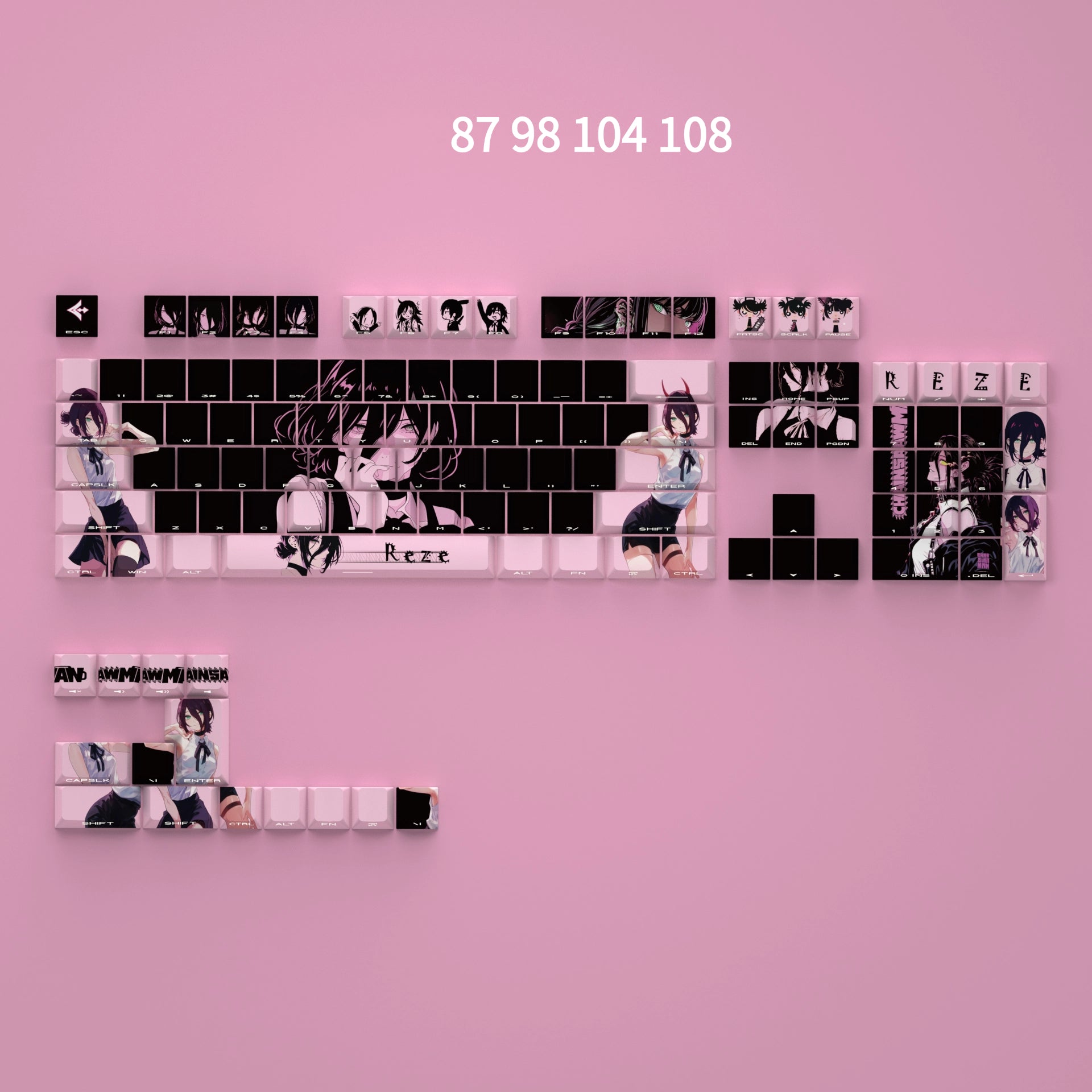 Chainsaw Man，Reze， Animation anime original height PBT suit keycap, decorative keycap