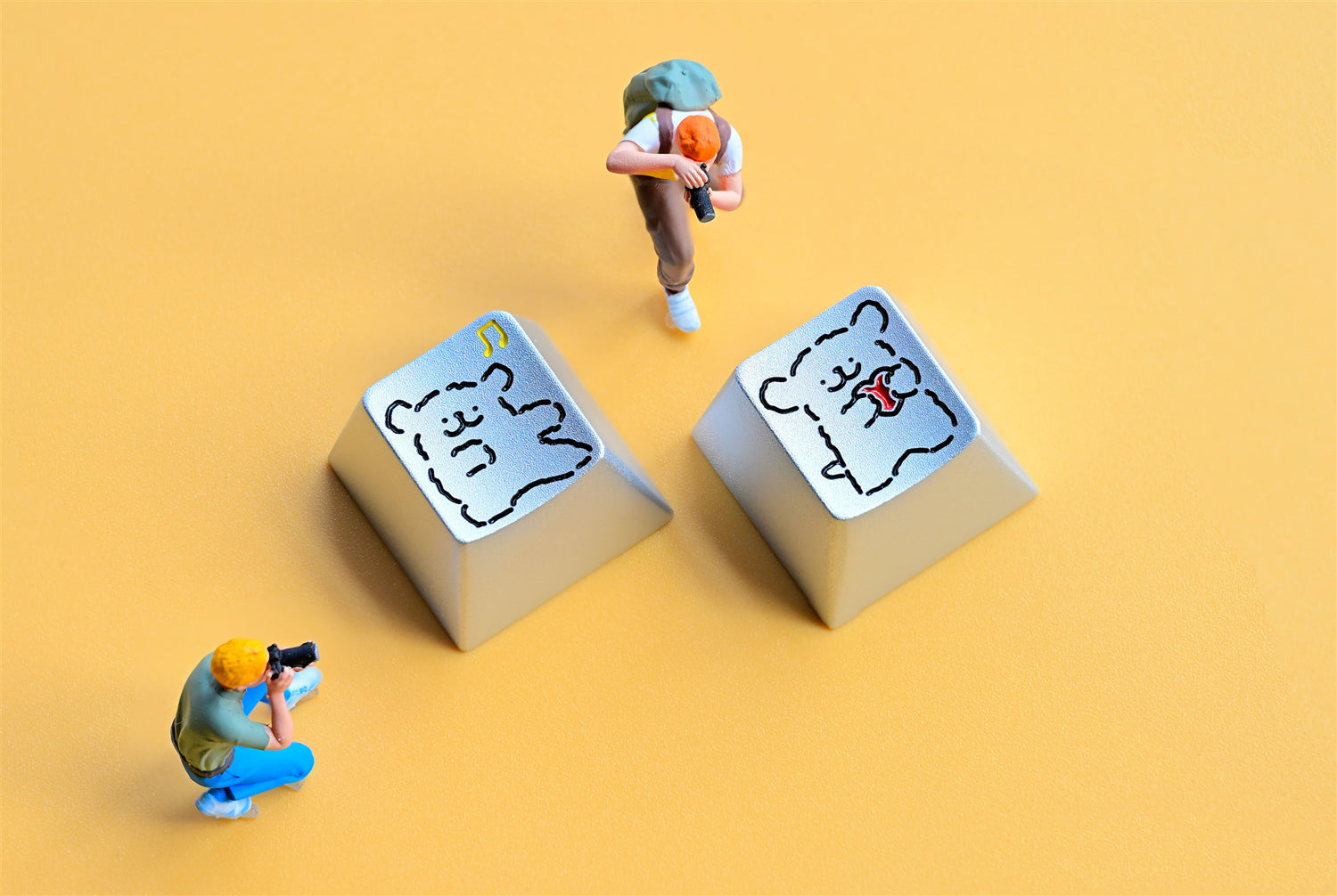 Line puppy keycaps, happy puppy aluminum alloy keycaps, personalized keycaps, keyboard decorative accessories