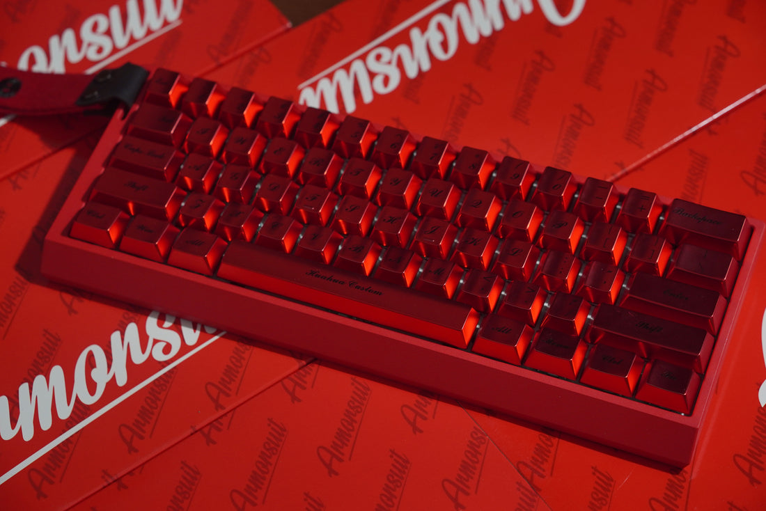 Metal electrophoretic red, floral font, metal set personalized keycap series.
