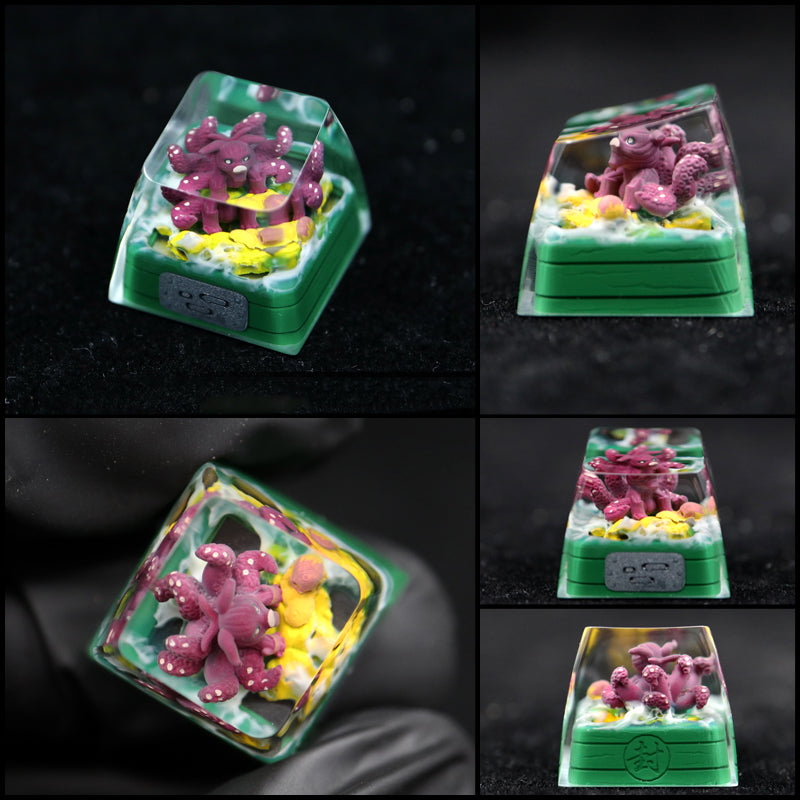 Naruto, Bijuu Crystal drops of glue personalized keycaps, resin personalized decorative keycaps.