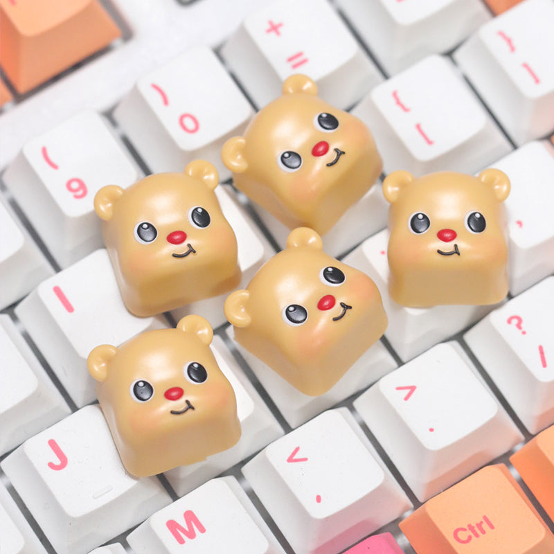 butter bear， Cute and personalized keycaps, multi colored resin molded artisankeycaps.