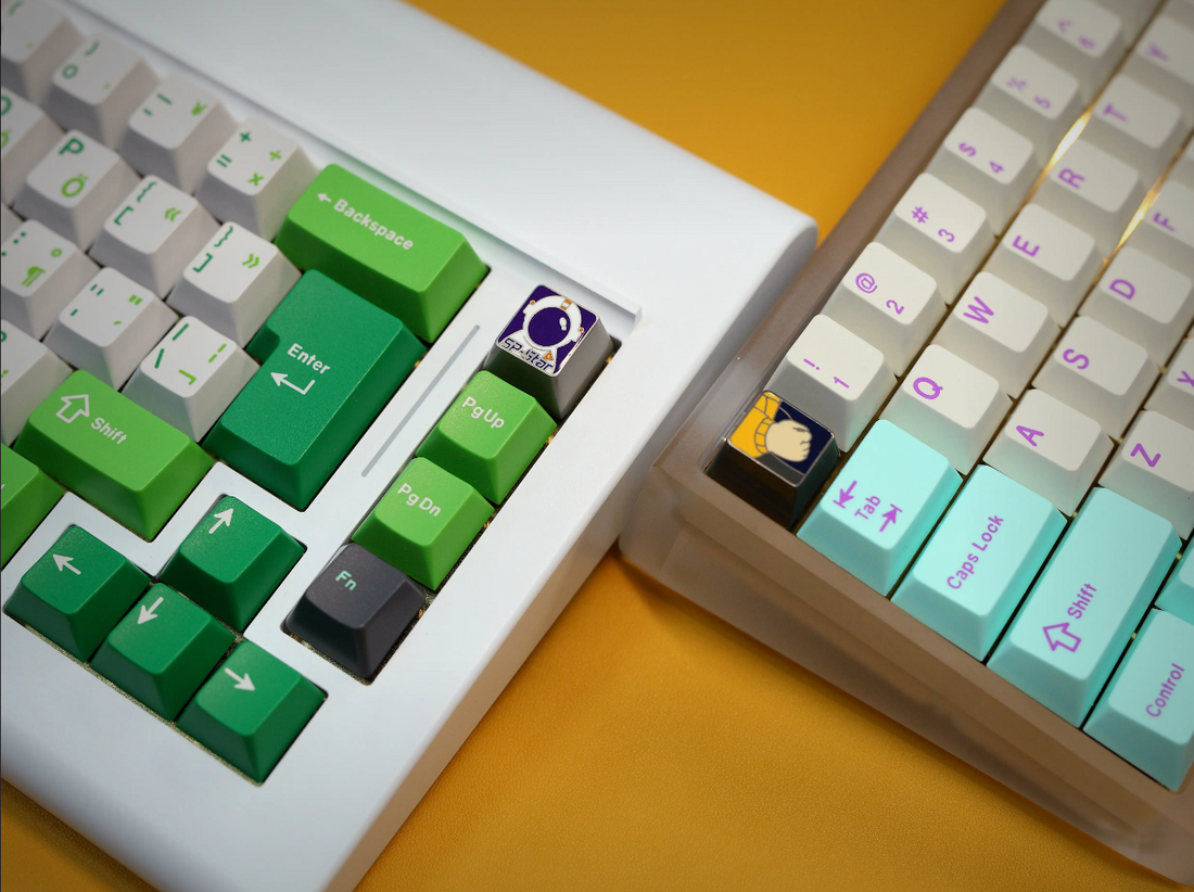Zinc alloy electroplating, metal personalized keycaps, Big G fists, sp astronaut style.