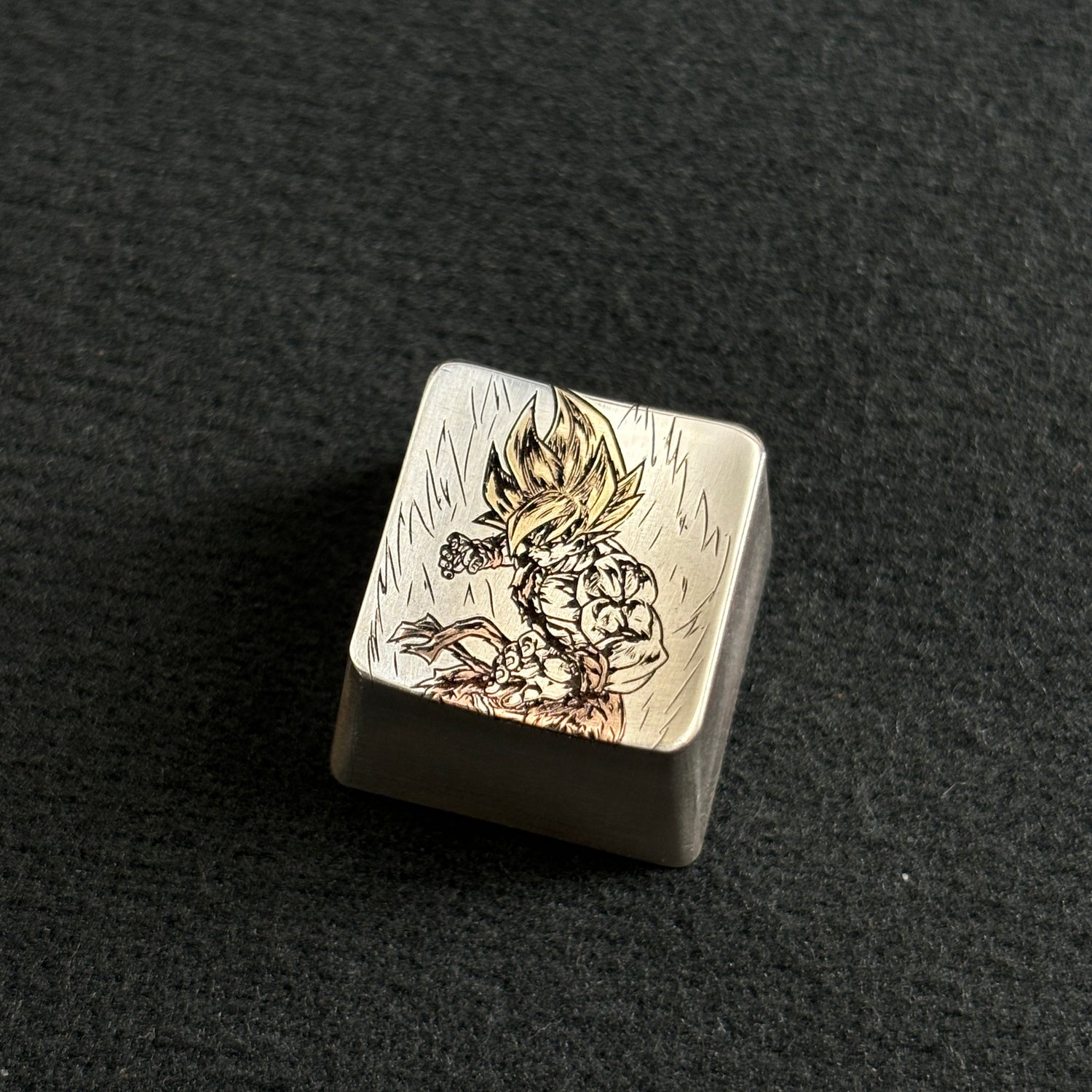 Collection of pure silver hand carved personalized keycaps, hand carved inlaid custom art keycaps