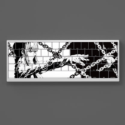 Chainsaw Man, Makima keycaps factory height side engraved transparent keycaps PBT side transparent personalized keycaps set