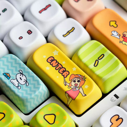 Crayon Shin chan Thermal Sublimation PBT Keycaps MOA Height Complete Set Comes with 3 Personalized Keycaps Customized Mechanical Keyboard Set Keycaps