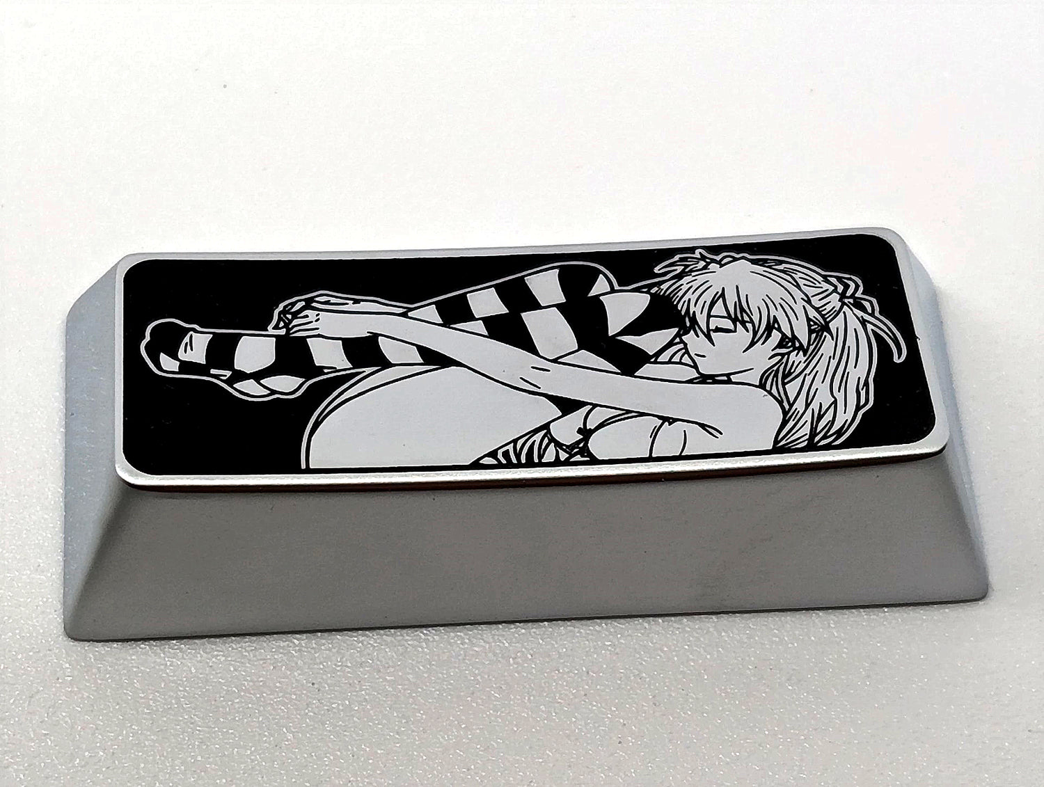 EVA, Asuka, 2.25U zinc alloy (customizable titanium alloy) personalized keycaps, anime and game creative decorative keycaps.