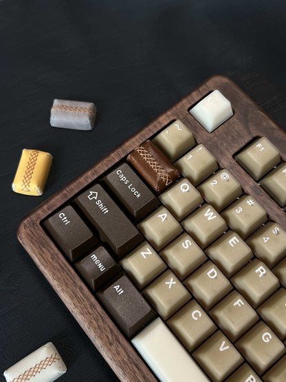 Genuine leather small square keycap 1.5U personalized keycap single piece handmade retro keycap color keycap mechanical keycap