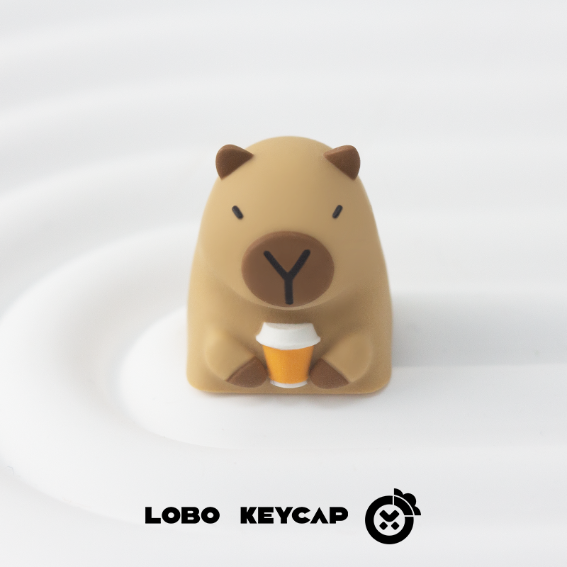 Capybara coffee series, personalized resin keycaps for coffee shop staff, decorative keycaps