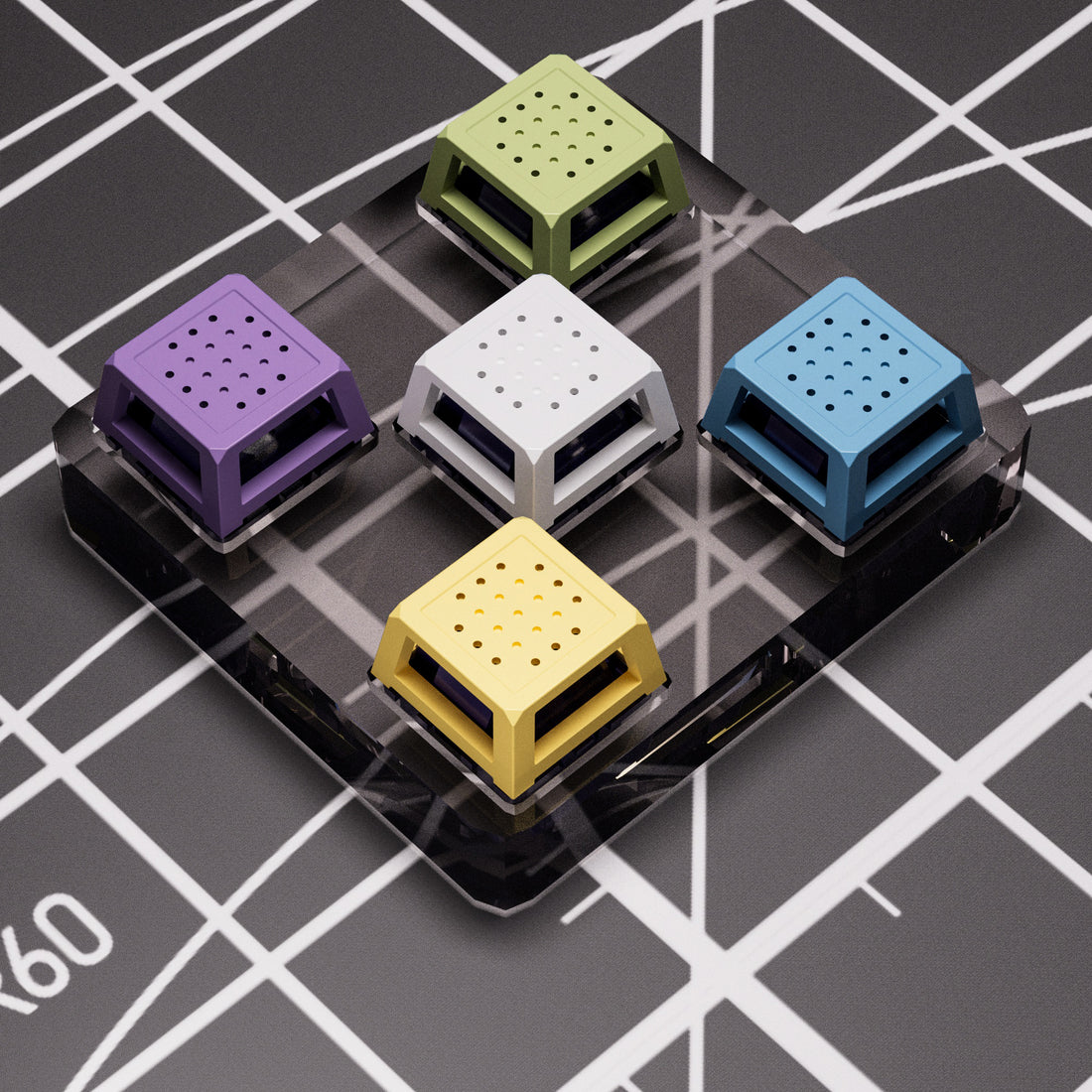 Small stool hollowed out metal personalized keycaps, customized mechanical keyboard, cultural and creative keycaps