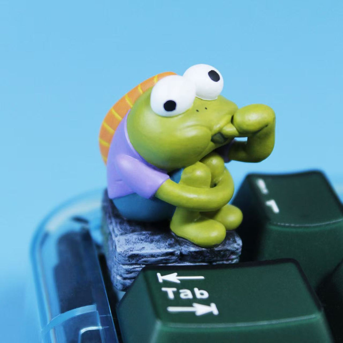 SpongeBob SquarePants， Cute fish sucking fingers, resin coated personalized keycaps, anime and game creative decorative keycaps