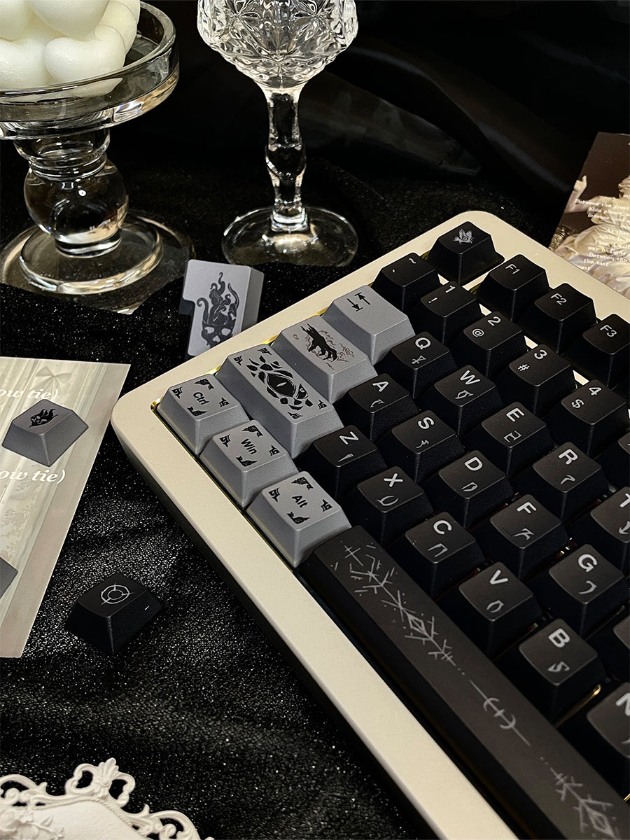 Mysterious subject themed keycap set, PBT original factory five sided heat sublimation customized keyboard personalized keycap set
