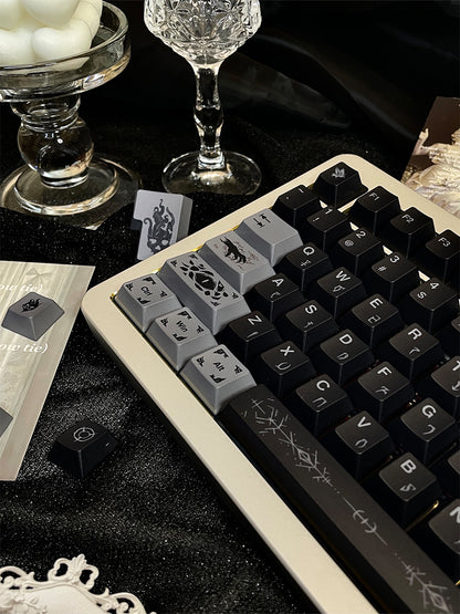 Mysterious subject themed keycap set, PBT original factory five sided heat sublimation customized keyboard personalized keycap set