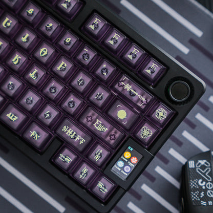 Original design Harry Potter purple PC semi transparent mechanical keyboard personalized keycap set factory height