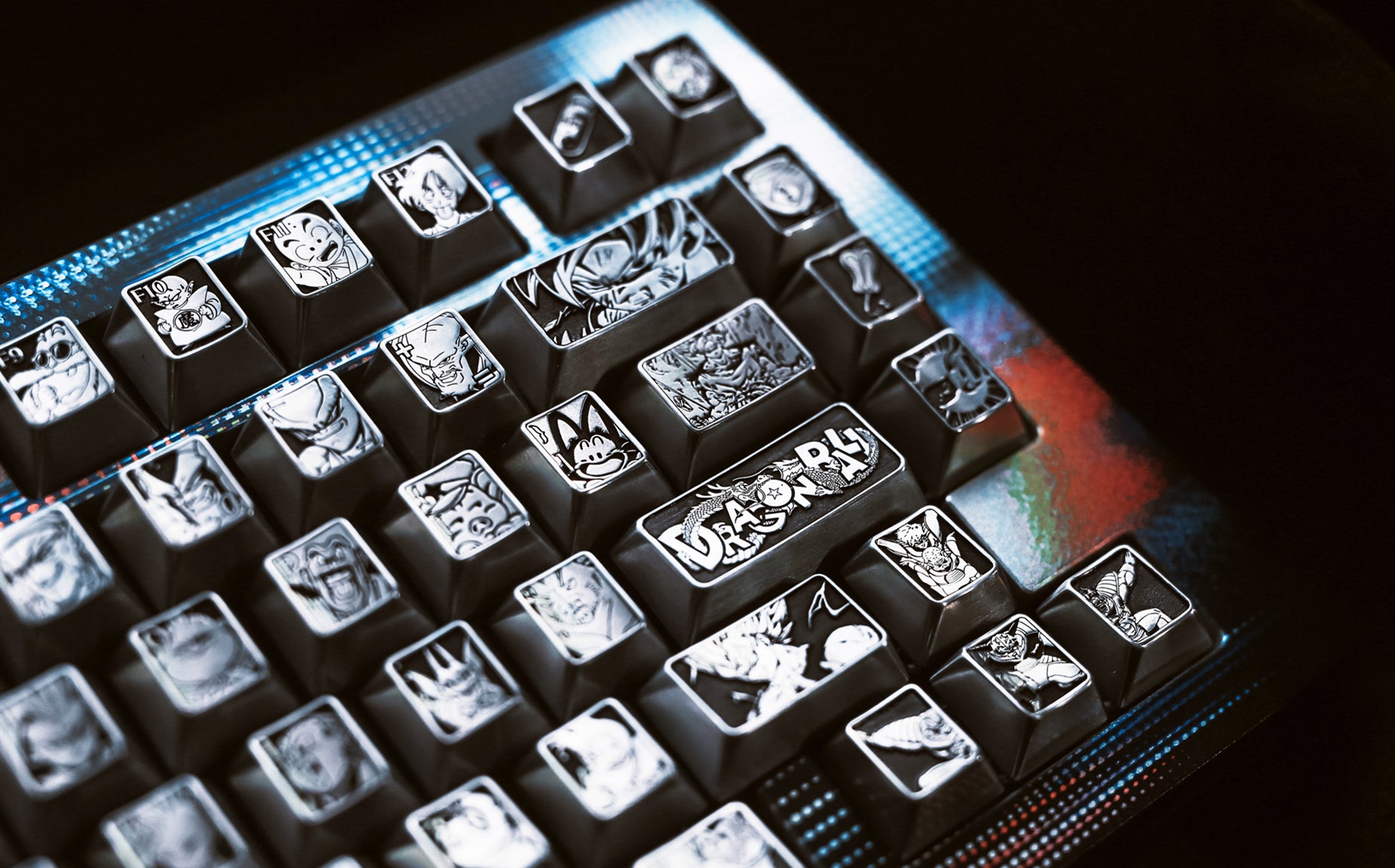 DRAGON BALL Character Complete Set, with a full set of 87 key personalized keycaps. Metals, zinc, aluminum, titanium. Anime game keycaps