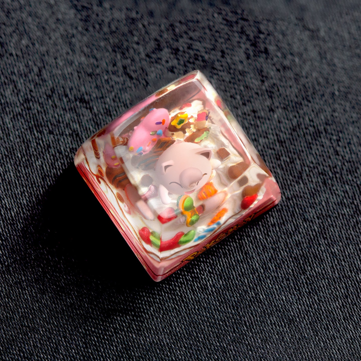 Pok é  mon series,Jigglypuff， Crystal drops of glue material artisankeycaps, cute decorative keycaps