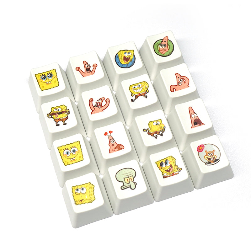 SpongeBob SquarePants, Heat Sublimation Personalized Pattern 1U, PTB Material Personalized Decorative Keycap Set