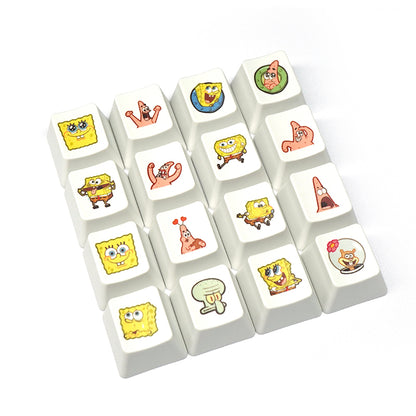 SpongeBob SquarePants, Heat Sublimation Personalized Pattern 1U, PTB Material Personalized Decorative Keycap Set
