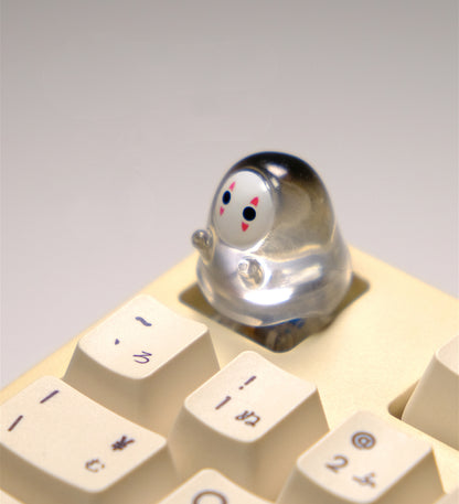 Cute Transparent Faceless Ghost Male Personalized Keycap Creative Decorative Keycap
