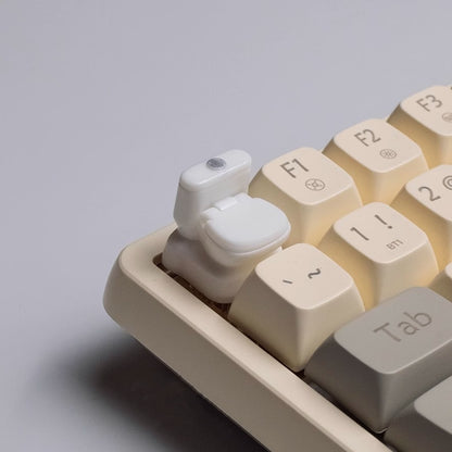 Toilet (with openable lid), personalized and creative keycap made of ABS material, DIY mechanical keyboard with transparent keys