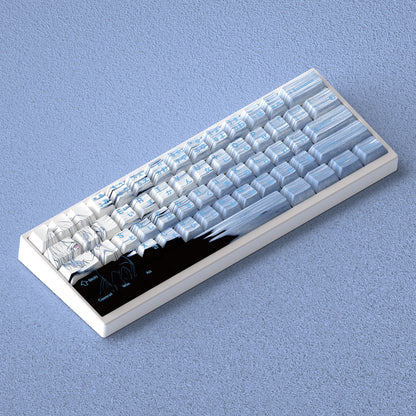 EVA, Ayanami Rei Anime Character Keycaps Original Factory Height Side Engraved Transparent Keycaps PBT Side Transparent Personalized Set Keys